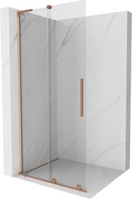 Mexen Velar L, posuvná sprchová zástena Walk-in 90 x 200 cm, 8mm číre sklo, medená matná, 871-090-003-03-65