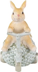 Dekorácia soška králik na vajíčku trojkolke - 11*8*13 cm