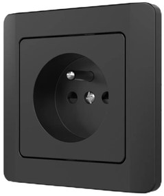 Jednoduchá zásuvka Z/U SILVA black 46220