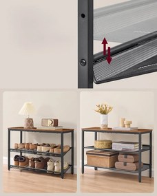 Topánkovník Vasagle Melas 53 cm čierny/hnedý
