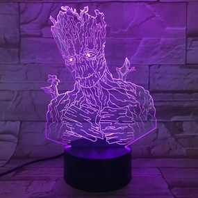 3Dmix 3DL-CLK039 – 3D LED nočná lampa - Groot (Grút) (Hodiny s budíkom)