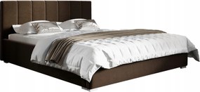 Čalúnená posteľ 180x200 s matracom a kovovým roštom Ledo, hnedá