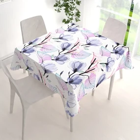 Biante Bavlnený štvorcový obrus Sandra SA-333 Veľké kvety magnólie a kaly 150x150 cm