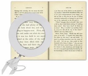 Extol - LED Stmievateľná stolná lampa s lupou LED/8W/5V 2900/4500/7500K biela