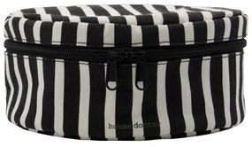 House Doctor Úložný guľatý box so zipsom Black/Off-white – set 2 ks