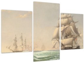 Obraz - Fitz Henry Lane, The United States Frigate President Engaging the British Squadron, reprodukcia (90x60 cm)
