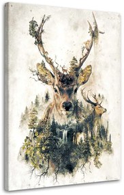 Gario Obraz na plátne Umelecký jeleň Rozmery: 40 x 60 cm