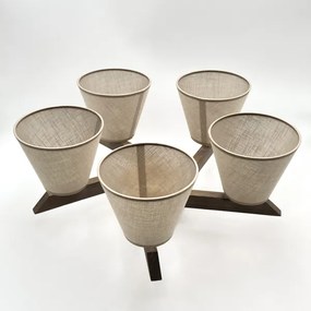 Brilagi - LED  Prisadený luster ANTHONY 5xE14/40W/230V dub orech/béžová