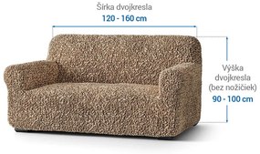 Bielastické poťahy FUCO biobavlna orieškové dvojkreslo (š. 120 - 160 cm)