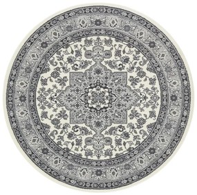 Kruhový koberec Mirkan 104107 Cream / Grey, 160x160 (priemer) kruh, šedá, chodba / predsieň, Hanse Home