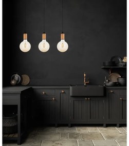 Luster na lanku MIROS 3xE27/60W/230V čierna/medená
