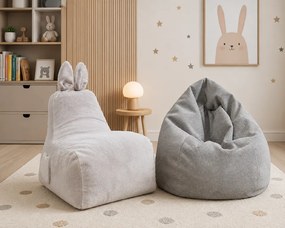 Set 2 detských sedacích vakov Bunny L Lapit + Bag Sako L Dot sivý