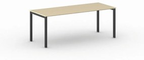 Rokovací stôl Square s čiernou podnožou 2000 x 800 x 750 mm, dub prírodný