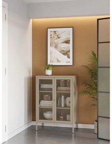 Krémovobiela kovová skrinka 70x100x40 cm Fayna – Marckeric