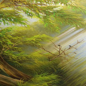 Obraz - Vŕba pri jazere, olejomaľba (90x60 cm)