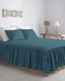 Prehoz Linen Frilly 160 x 210cm smaragdový