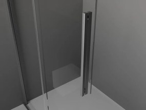 Mexen Velar L, posuvná sprchová zástena Walk-in 90 x 200 cm, 8mm sklo námraza, grafitová, 871-090-003-33-95