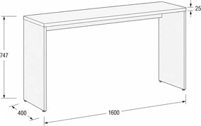 Prísed k stolu FRAME, 160x40 cm, sivá