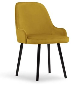 Žltá Zamatová stolička Flint MICADONI HOME
