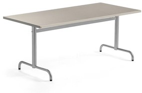 Stôl PLURAL, 1600x800x720 mm, linoleum - šedá, strieborná