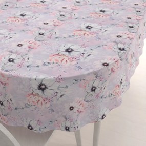 Biante Dekoračný oválny obrus PML-068 Ružové kvety na sivofialovom 120x180 cm