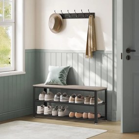 Skrinka na topánky E1078 GREY, sivá, 2 poschodia