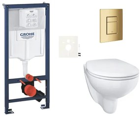 Závesný wc set do ľahkých stien / predstenová montáž GROHE Bau Ceramic SIKOGRSBAUSCGL0, 1 ks