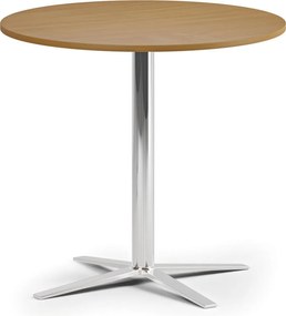 Konferenčný stolík AURA, priemer 60 cm, chróm podnož, buk