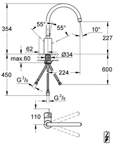 GROHE 31180000 - Drezová batéria EUROSMART COSMOPOLITAN lesklý chróm