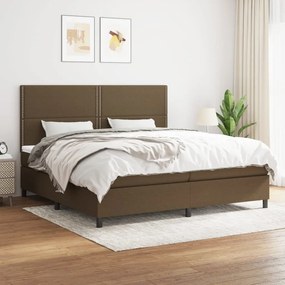 Boxspring posteľ s matracom tmavohnedá 200x200 cm látka 3141724