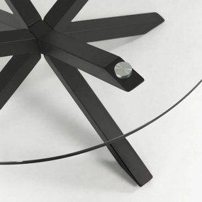 Guľatý jedálenský stôl so sklenenou doskou Kave Home, ø 119 cm