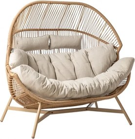 MI Dvojité ratanové kreslo HOLAND béž (DH)