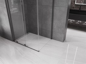 Mexen Velar, sprchový kút s posuvnými dverami 130(dvere) x 80(stena) cm, 8mm číre sklo, grafitová matná, 871-130-080-01-66