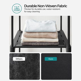 Látková skriňa, mobilná skriňa, skladacia, čierna