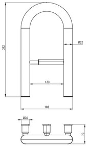 Deante Vital, nástenné kovové madlo s držiakom na wc papier, čierna matná, DEA-NIV_B41F