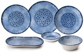 27-dielna jedálenská súprava, modrá, porcelán