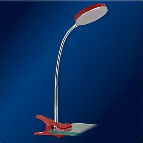 TOP-LIGHT LED stolná lampa s klipom LUCY KL CV, 5 W, teplá biela, červená