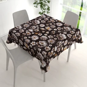 Biante Bavlnený štvorcový obrus Sandra SA-625 Magické lekná na temne hnedom 60x60 cm