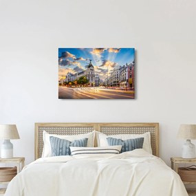 Obraz - Calle Gran Vía, Madrid, Španielsko (90x60 cm)