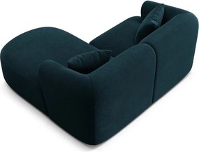 Zamatová rohová pohovka v petrolejovej farbe (pravý roh/s leňoškou) Campi – Cosmopolitan Design