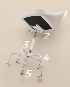 Otočná kancelářská židle Niama bílá/béžová