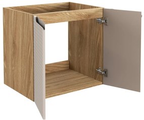 Závěsná skříňka pod umyvadlo Luxor Beige I s deskou 60 cm béžová/dub olejovaný