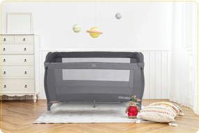 Ricokids Cestovná postieľka + matrac + taška 125 x 65 x 78 cm RK-242 antracit