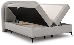 Svetlosivá boxspring posteľ s úložným priestorom 140x200 cm Ornes – Ropez