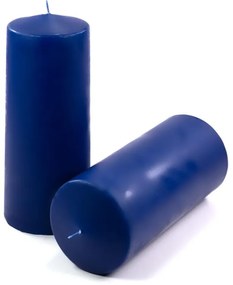 Sada stĺpových sviečok, 25 cm, Ø10 cm, modrá, 4 ks