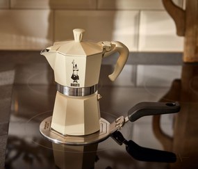 Kávovar na moka kávu Bialetti Moka Express, 190 ml, krémový