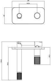 F-Design Ardesia, podomietková umývadlová batéria, čierna matná-ružové zlato, FD1-ARD-3PA-25