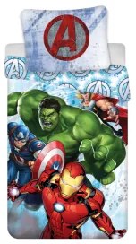 Jerry Fabrics Detské bavlnené obliečky – Avengers Heroes 140x200/70x90 cm