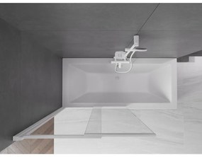 Mexen Fox, 2-krídlová posuvná vaňová zástena 100 × 150 cm, 5mm číre sklo, biely profil, 891-100-002-20-00