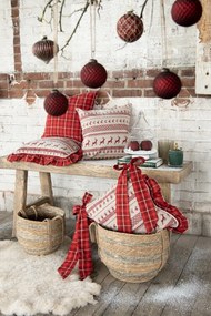Podsedák na židli s volánkami Nordic Christmas - 40 * 40 cm